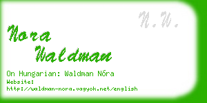 nora waldman business card
